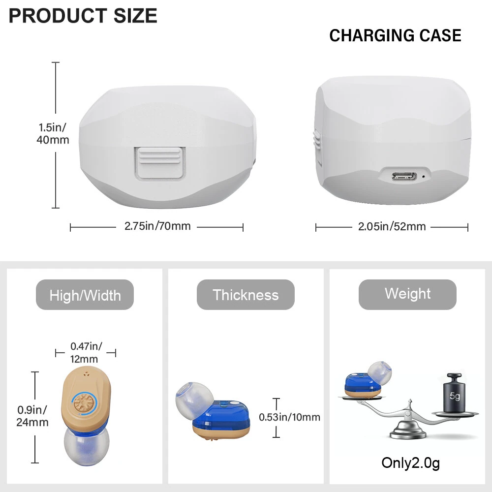 (image for) Wireless Hearing Earphones Fast Charging TWS Mini Personal Sound Amplifiers